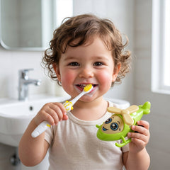 2 in 1 Kids Toothbrush with Fun Helicopter Toy (2 Pc Set)