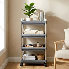 4-Layer Rolling Storage Cart with Wheels Set