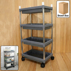4-Layer Rolling Storage Cart with Wheels Set