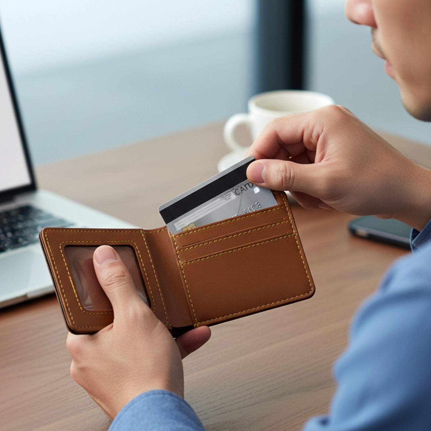 2 in 1 Men's Wallet with Keychain Holder