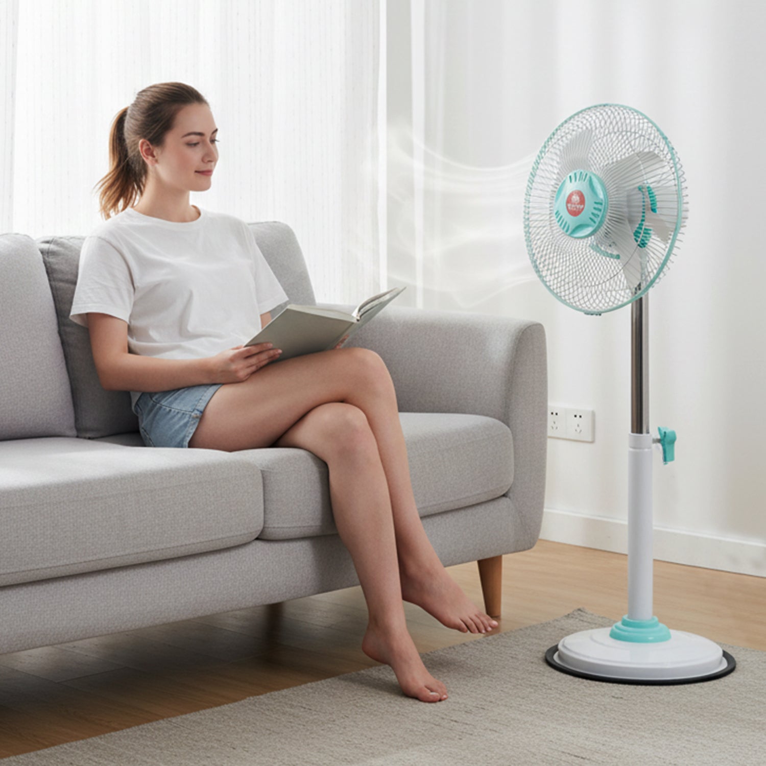 12V DC Hybrid Pedestal Table Fan (Adapter Not Include)