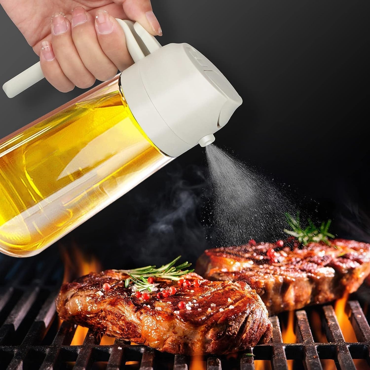 2-in-1 Multi-Purpose Glass Oil Dispenser Bottle (500 ml Approx)