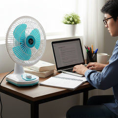 12V DC Table Fan with Adjustable Speed Control and High Speed Airflow (Adapter Not Include)