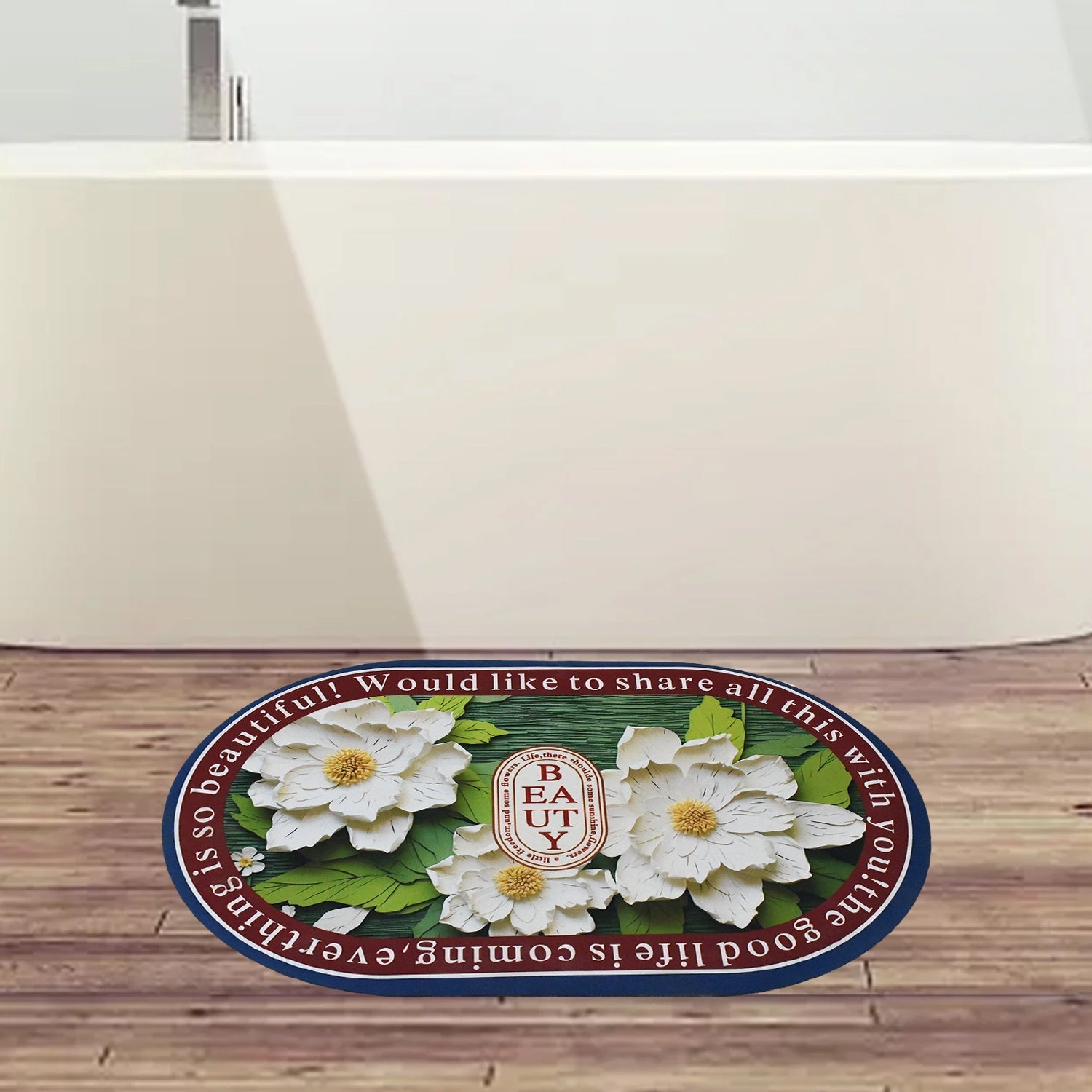 3D Visual Anti-Slip Absorbent Soft Shower Drying Bathroom Mat Mix Design 1 Pc