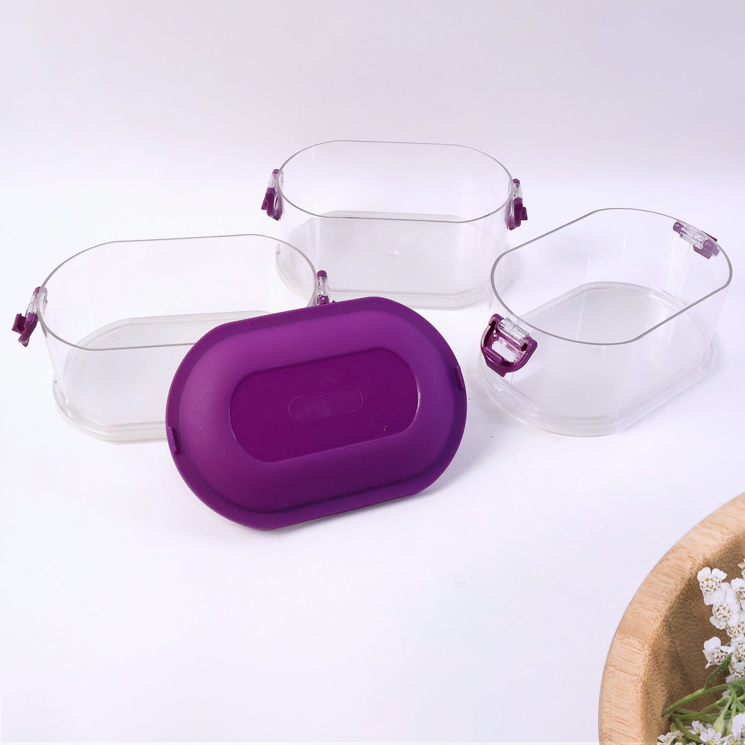 3 Layer Stackable Airtight Food Storage Container Set (1 Set)
