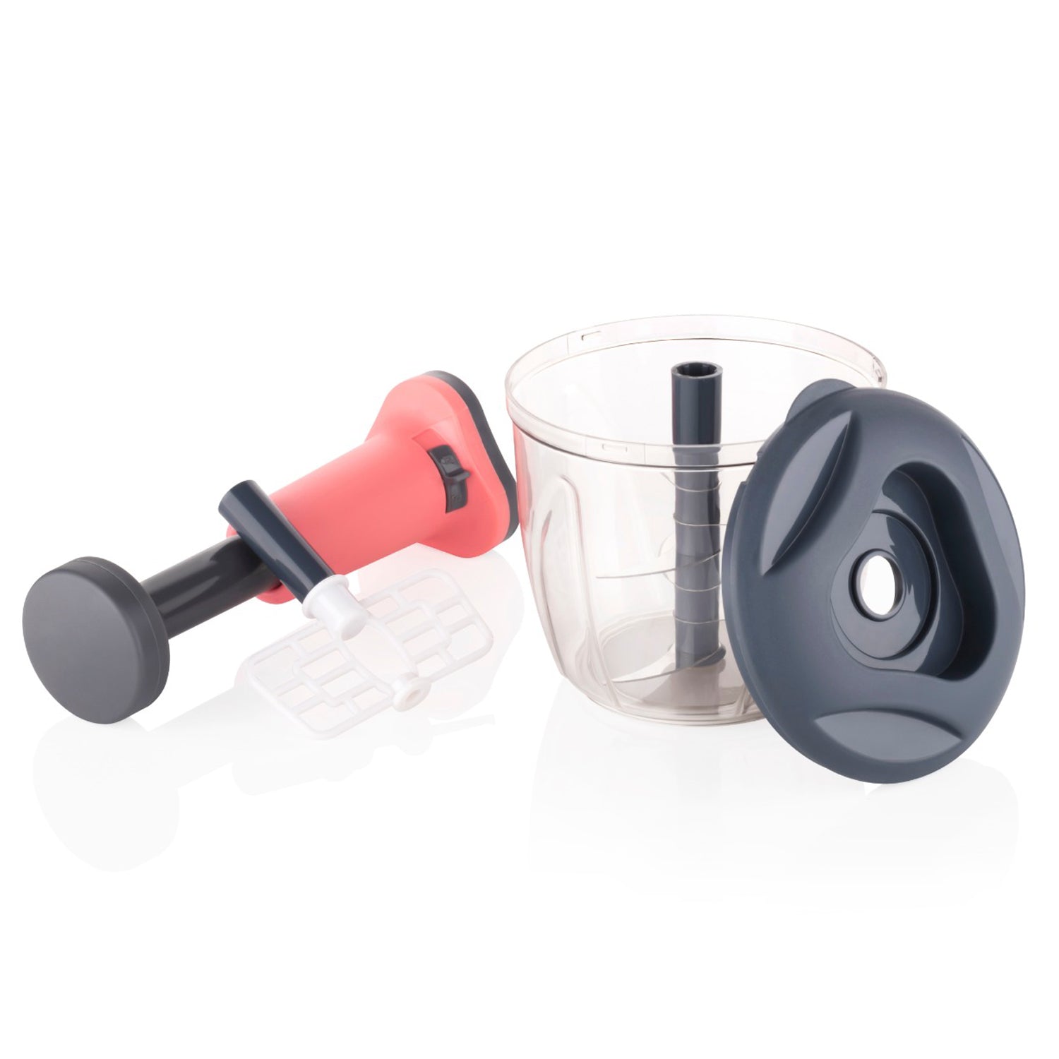 1100 ml 2 in 1 Push Up Chopper with 6 Sharp Blades Vegetable and Fruit Cutter