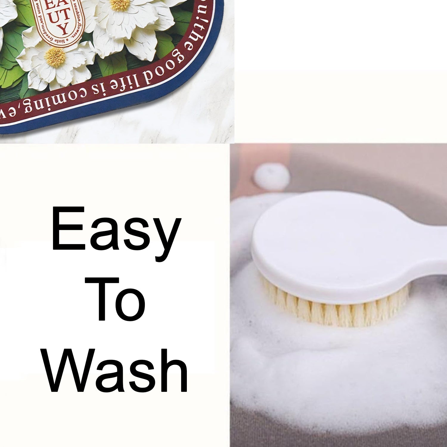 3D Visual Anti-Slip Absorbent Soft Shower Drying Bathroom Mat Mix Design 1 Pc