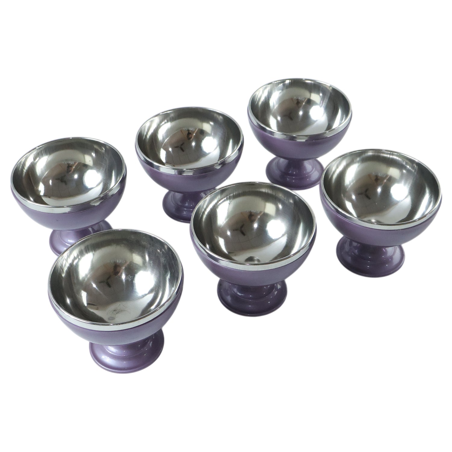 6 Pc Stainless Steel Dessert Bowl Cup Set with Stand