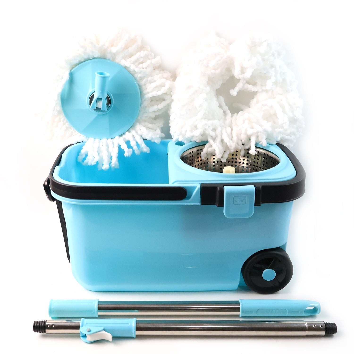 360° Spin Mop with Super Absorbent Microfiber Heads (1 Set)