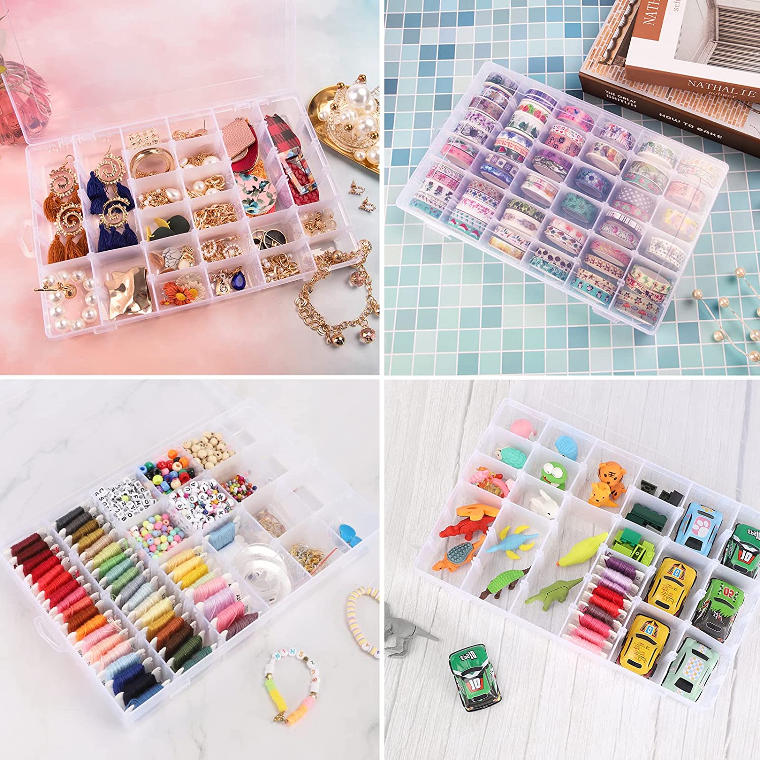 36 Grids Clear Plastic Transparent Organizer Box (1pc)