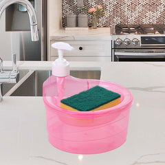 2 in 1 Double Layer Liquid Soap Dispenser with Pump and Sponge