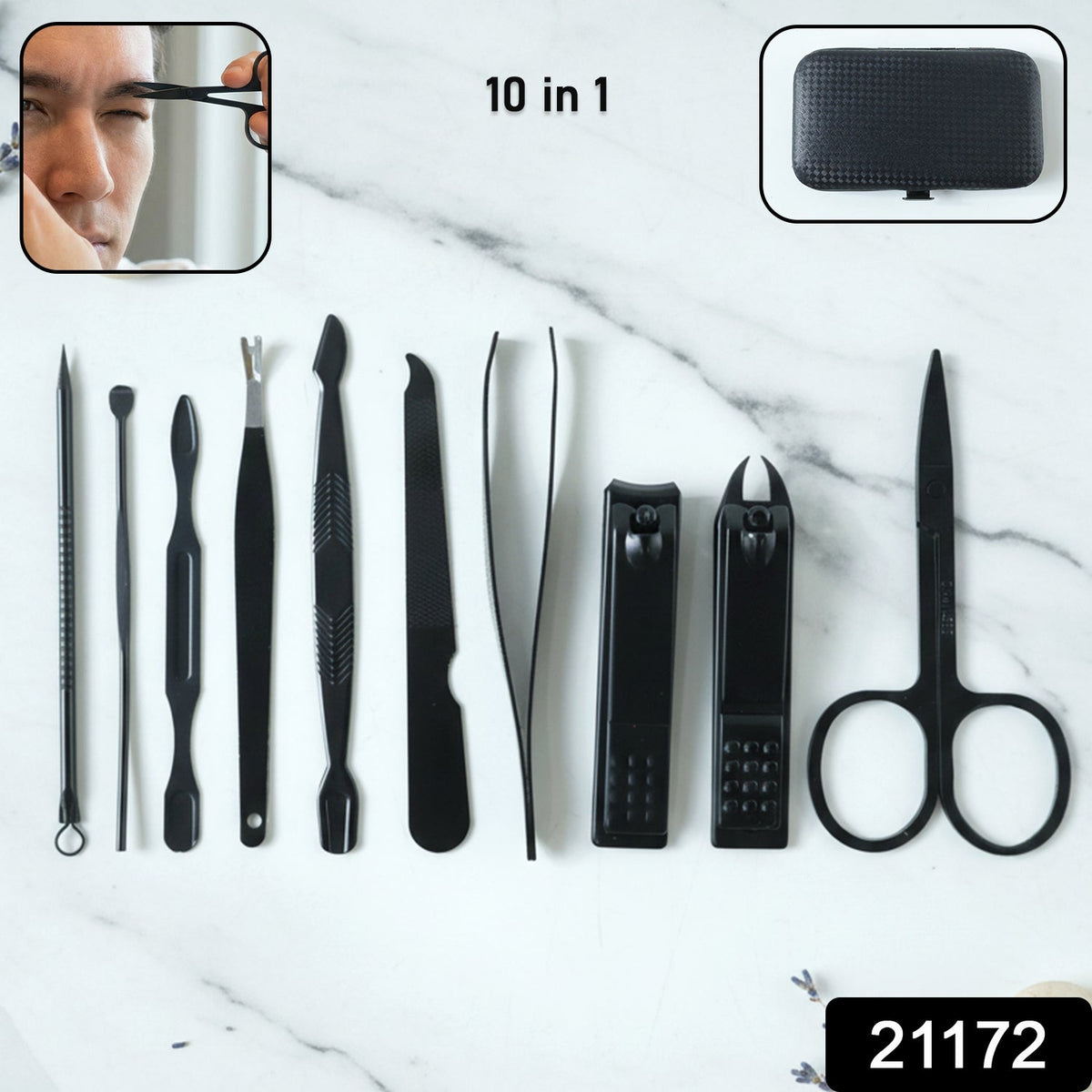 10 in 1 Professional Manicure Pedicure Grooming Kit