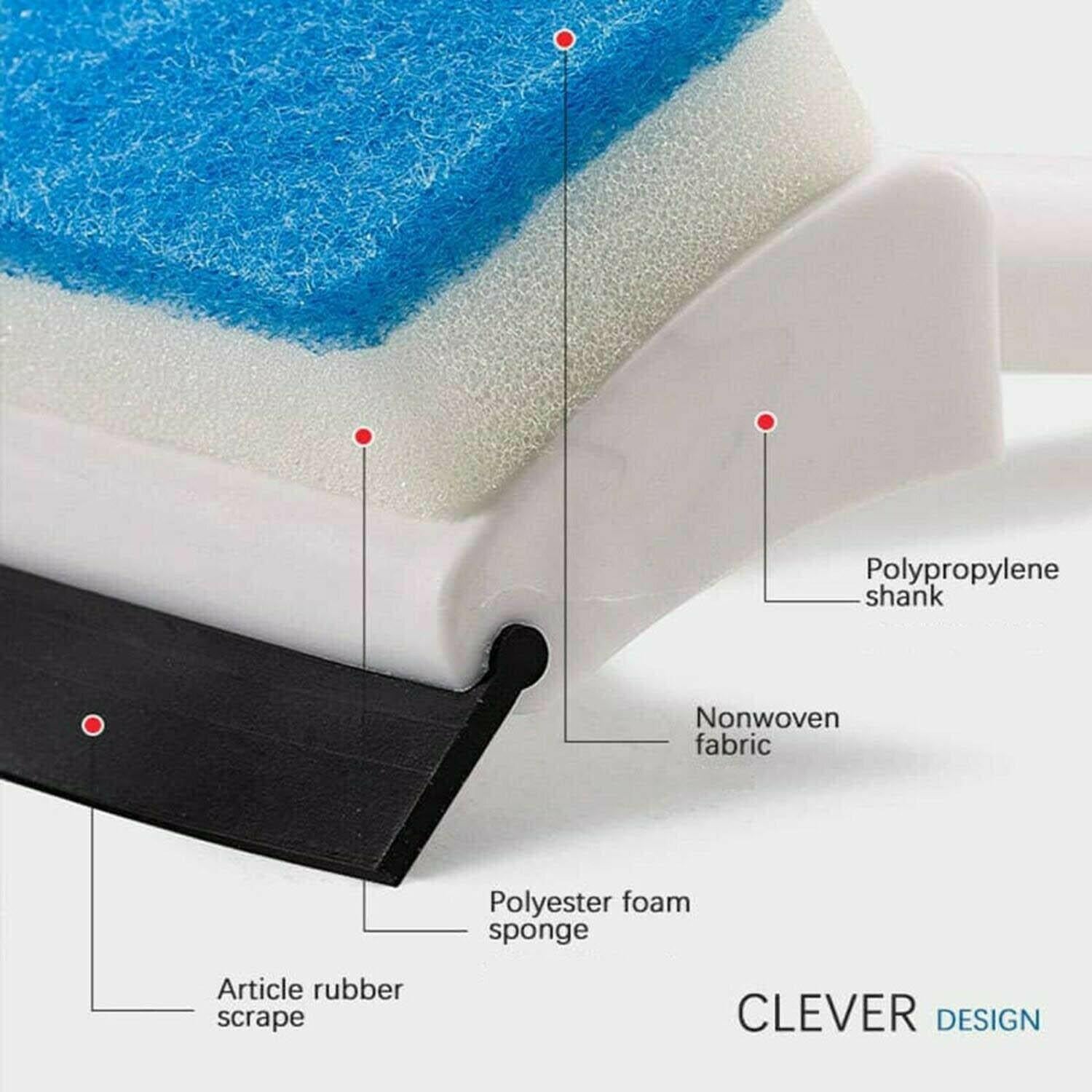2-in-1 Glass Wiper & Brush – Double-Sided Cleaner for Mirrors, Tiles & Windows
