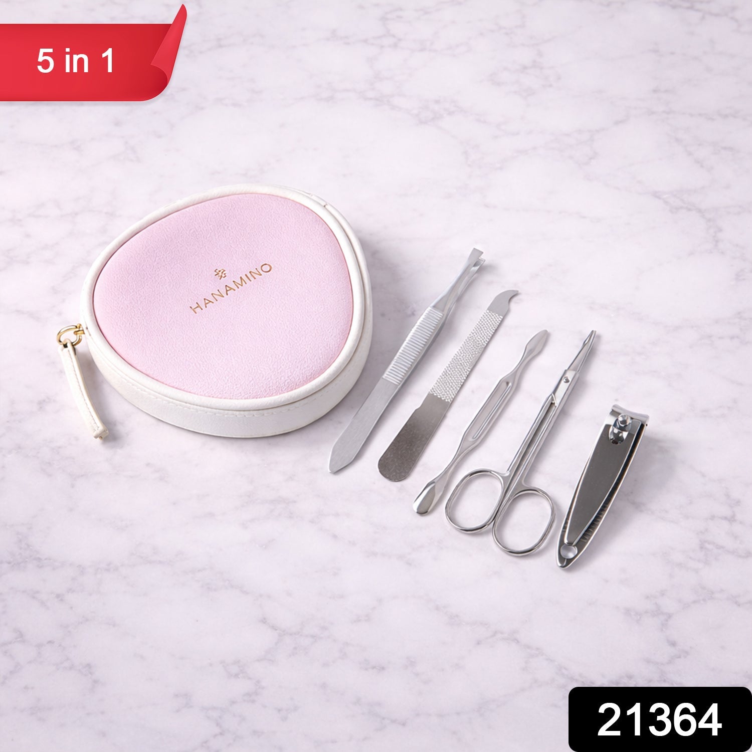 5 in 1 Manicure Pedicure Grooming Kit Nail Care Set With Storage Case