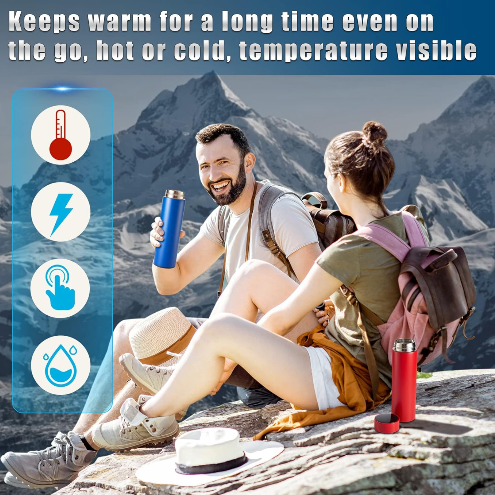 0726 Vacuum Insulated Water Bottle with LED Temperature Display (1 Pc / Multicolor)