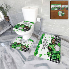3 in 1 Bathroom Mat Set (1 Set, Mix Design)