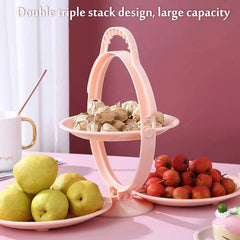 3-Layer Foldable Multi-Purpose Snack, Fruit & Dessert Serving Stand (1 Pc)