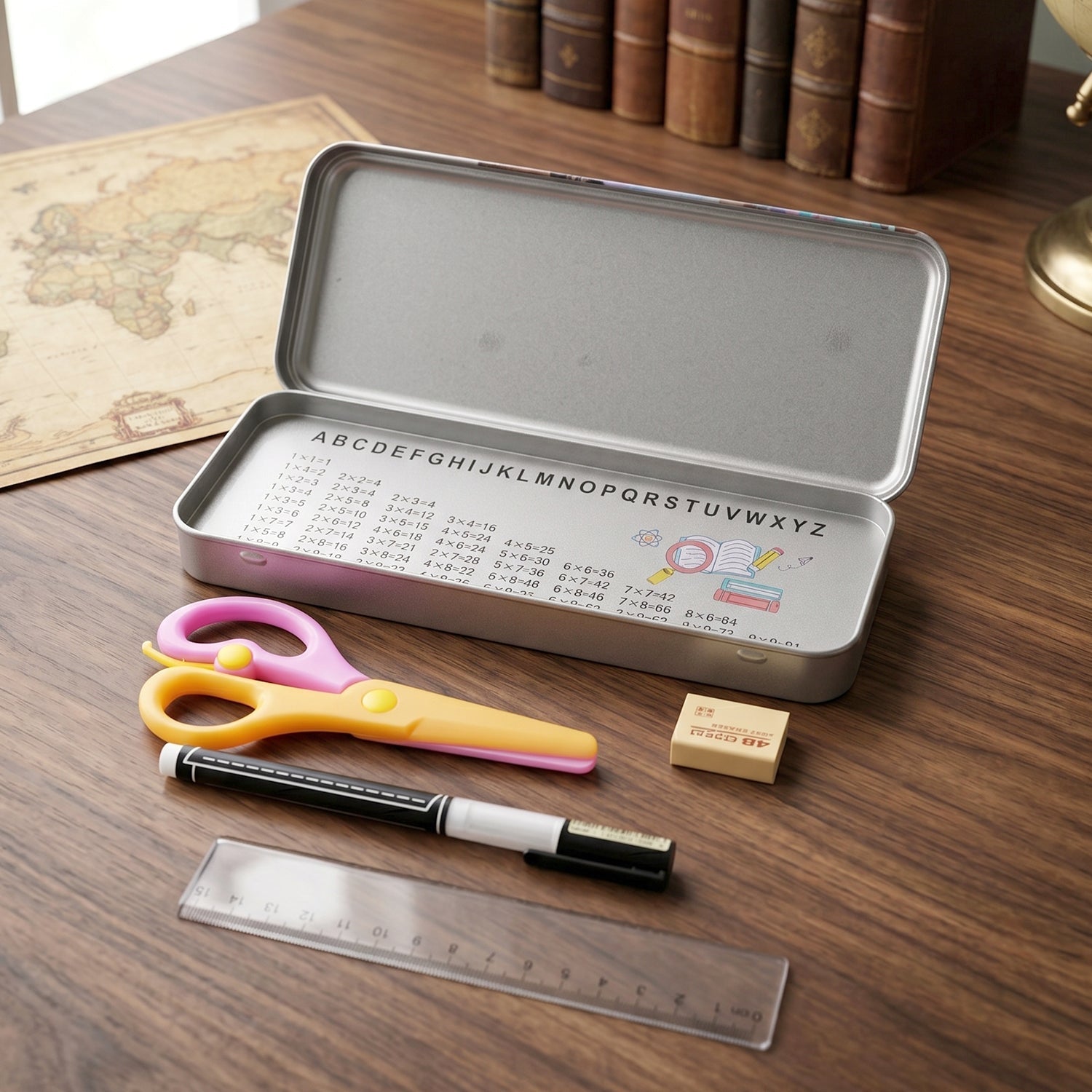 5 In 1 Kids Metal Pencil Box Set (1 Set)
