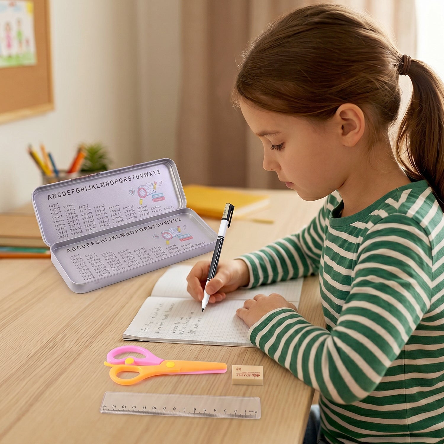 5 In 1 Kids Metal Pencil Box Set (1 Set)