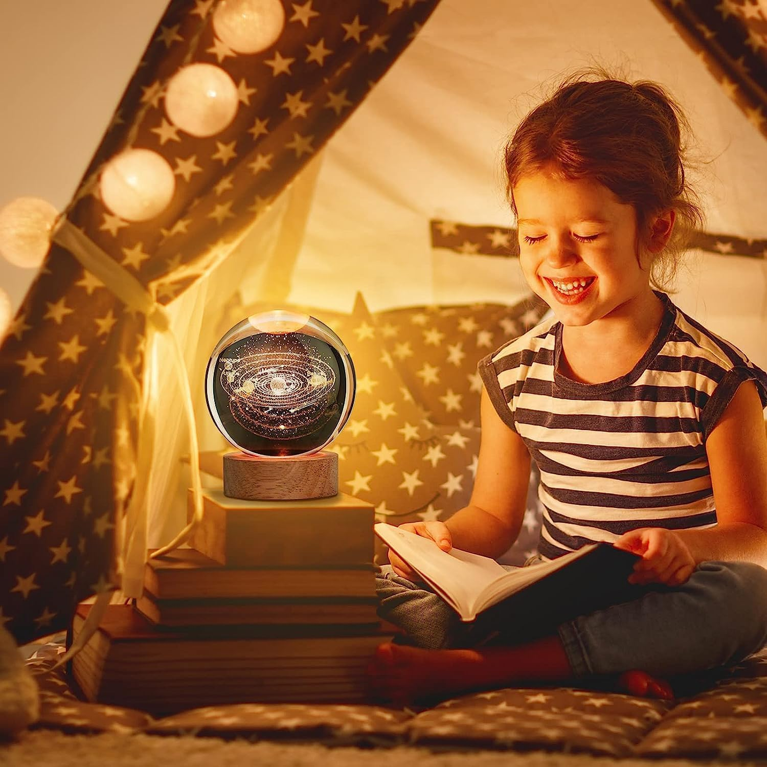 3D Crystal Ball Night Lamp (1 PC)