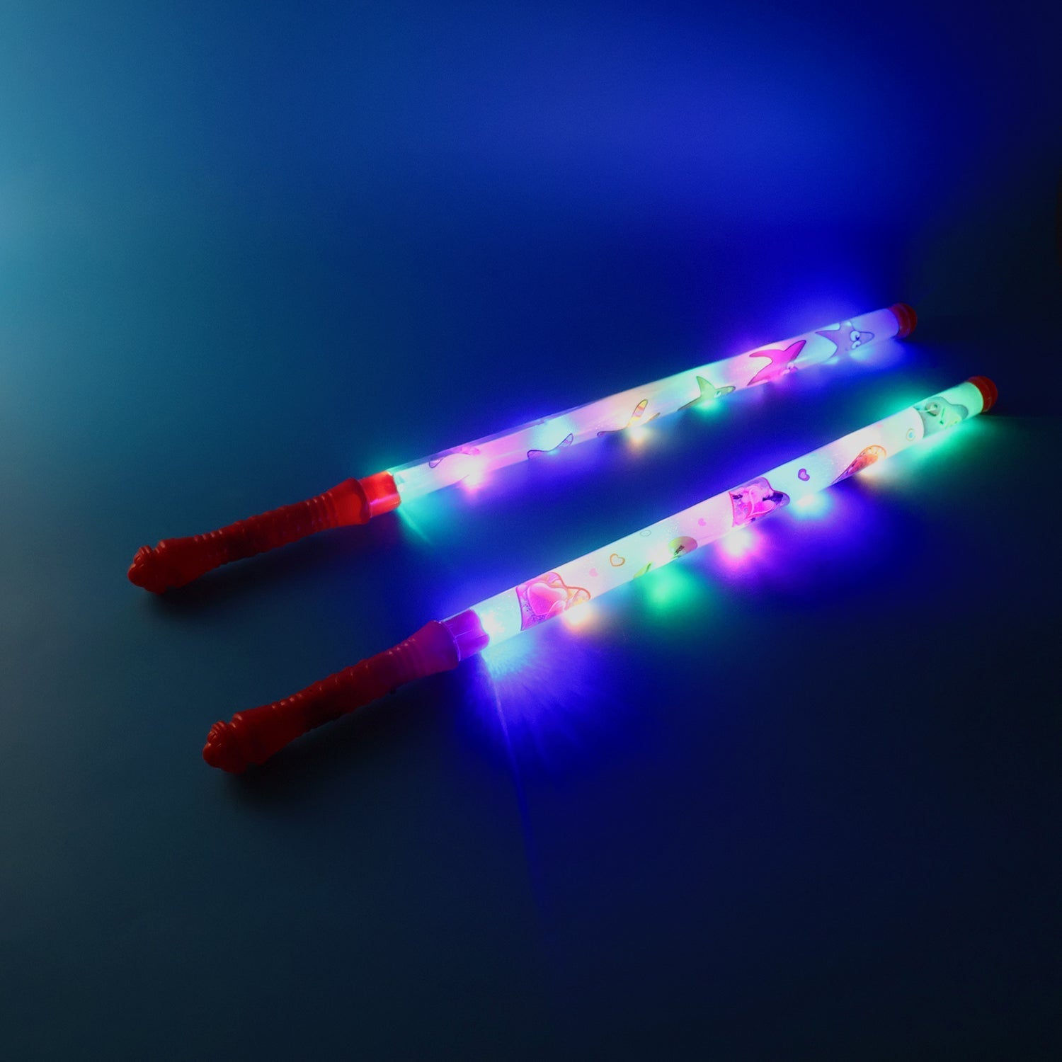 2 Piece LED Dandiya Sticks Set – Color Changing Light-Up