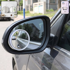 2-in-1 HD Convex Blind Spot Mirror (Set of 2) – 360° Wide Angle Frameless Rear View Mirror for Safe Driving & Easy Parking