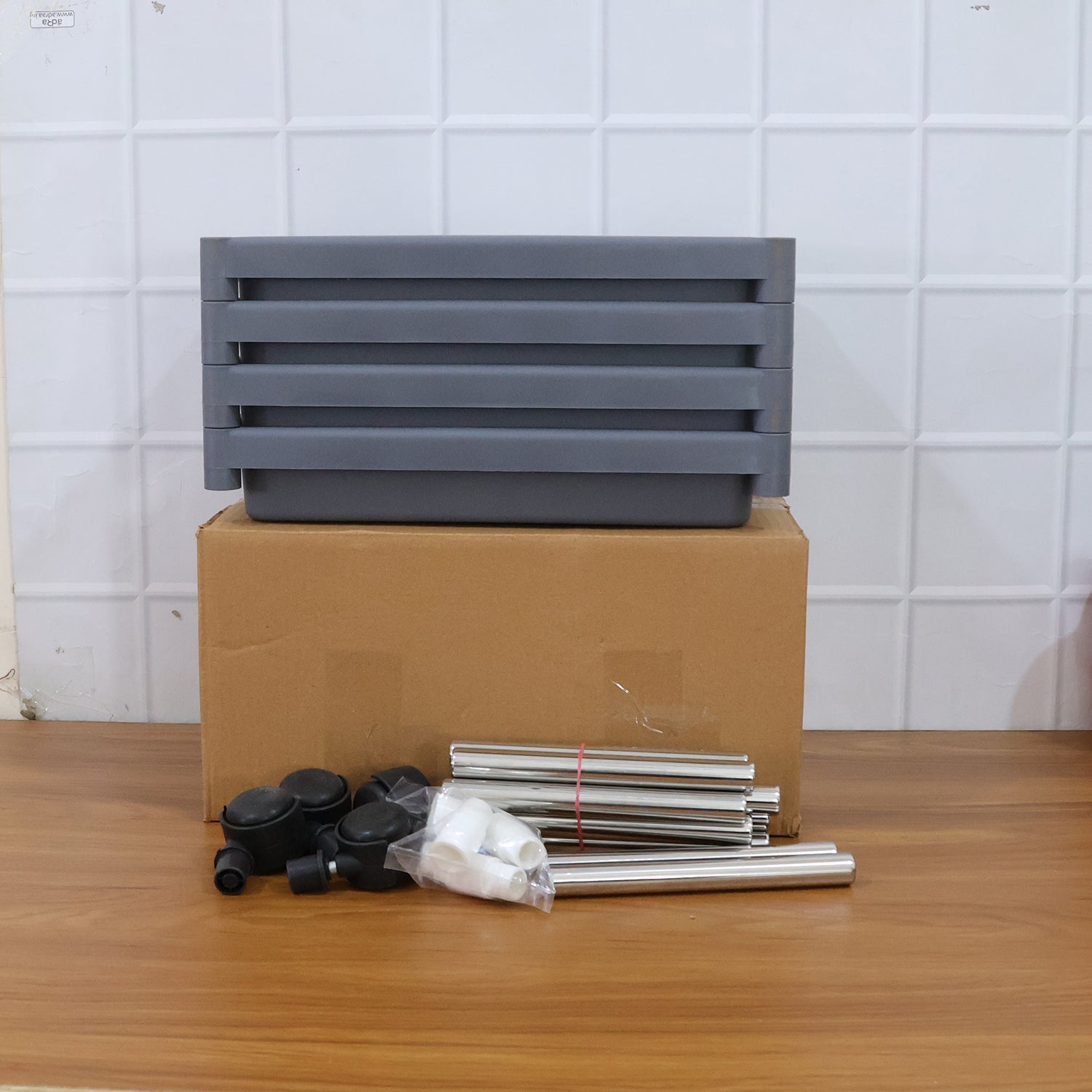 4-Layer Rolling Storage Cart with Wheels Set