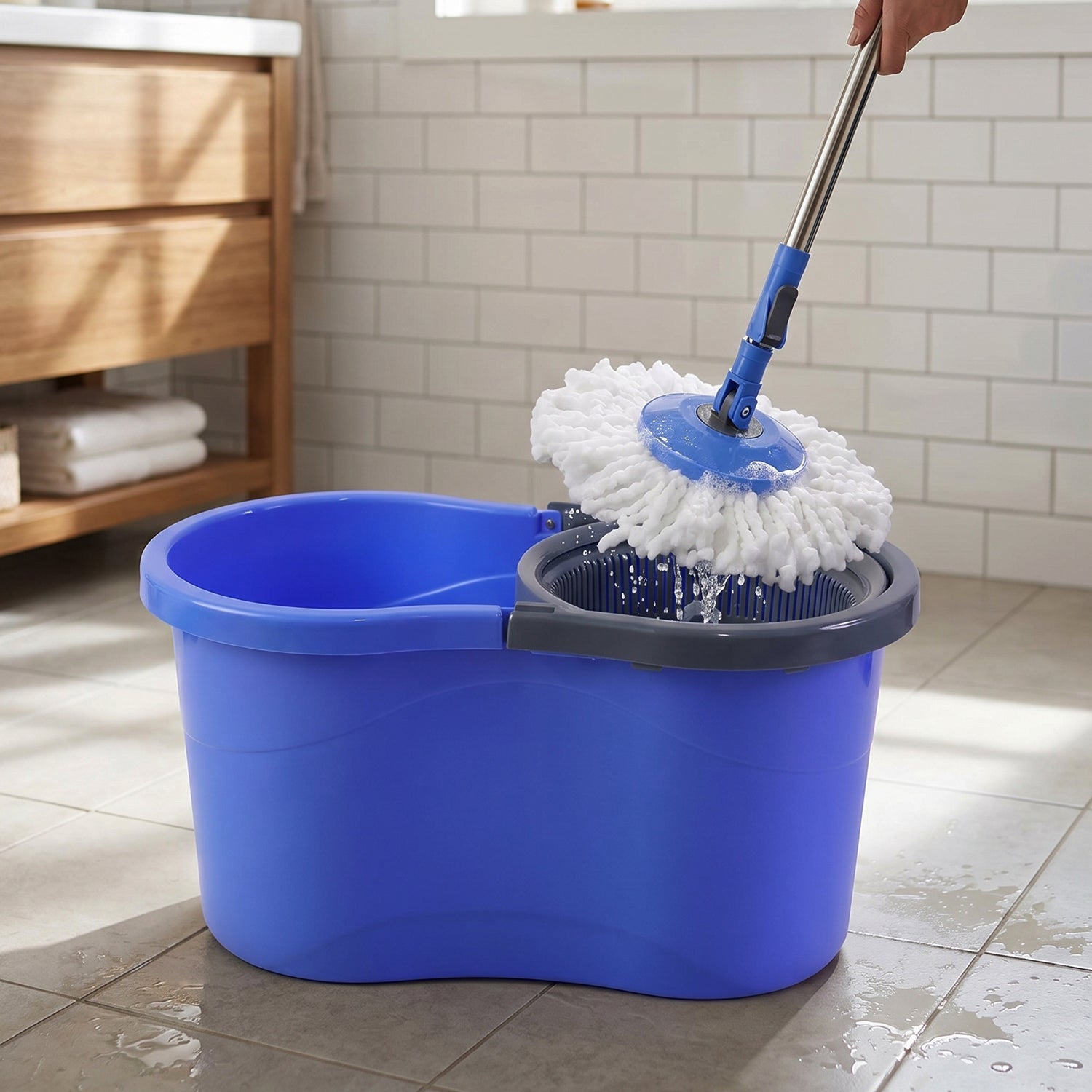 360 Rotating Turbo Spin Mop with Bucket And PLastic jali Set (1 Set)