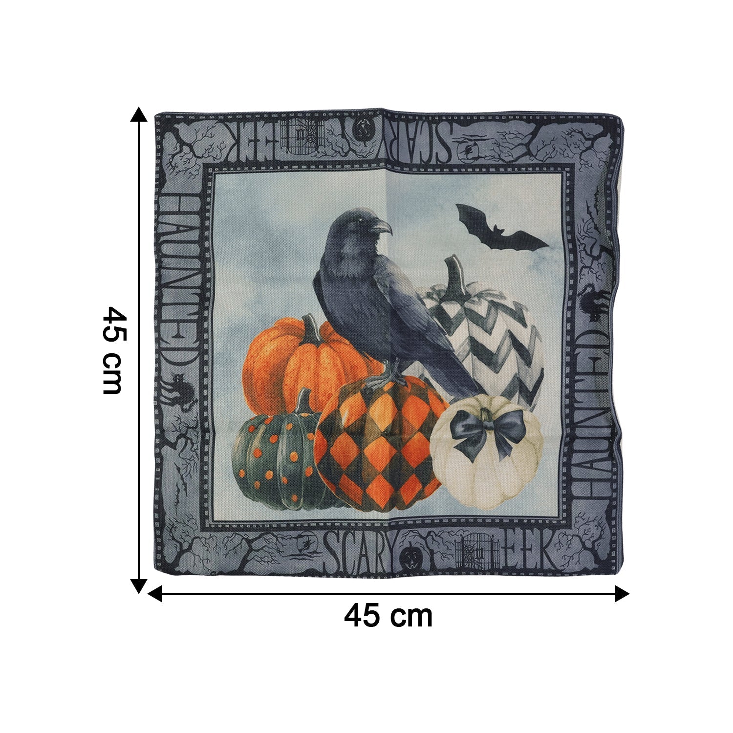 45x45 Cm Decorative Printed Cushion Pillow Cover with Zipper (1 Pc)