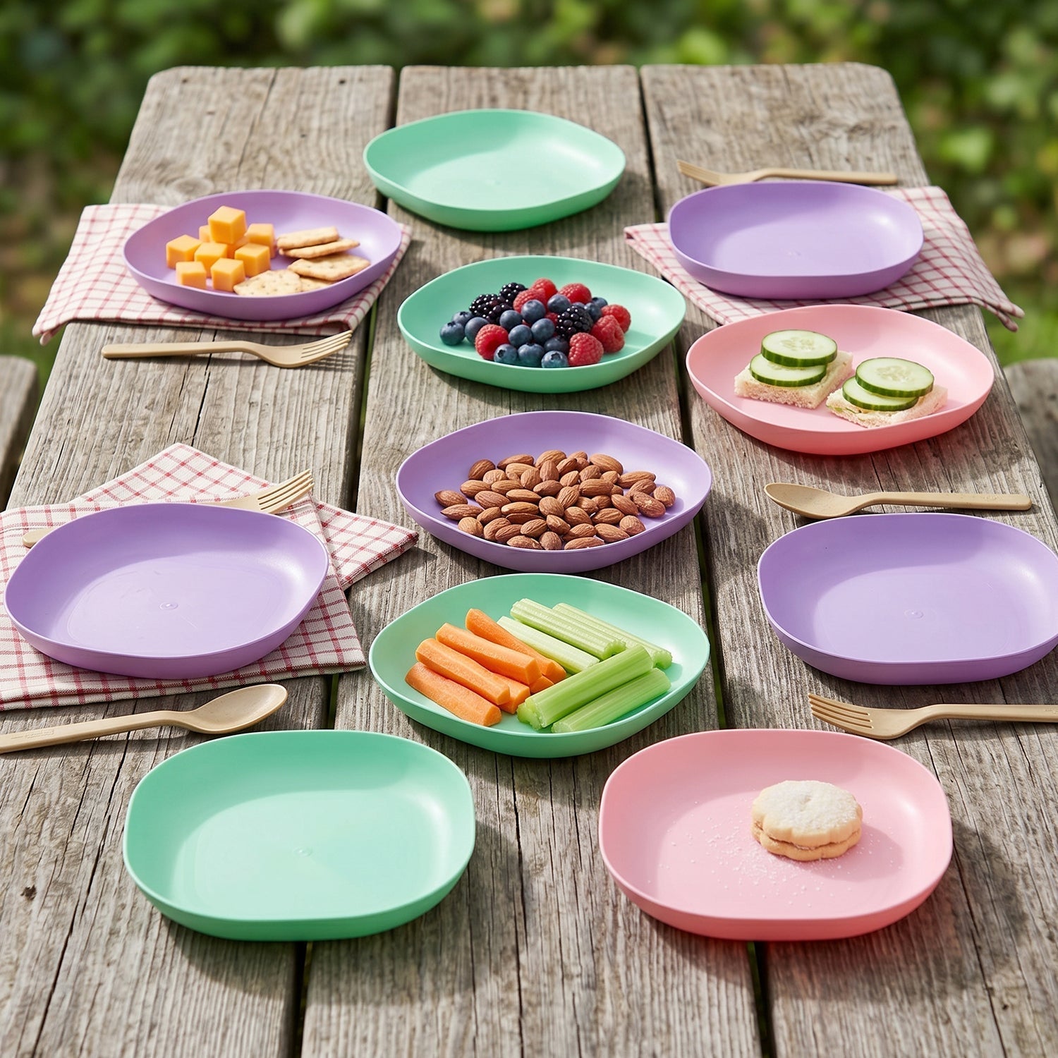11 in 1 Multipurpose Plastic Snack Serving Tray Plates  (1 Set)