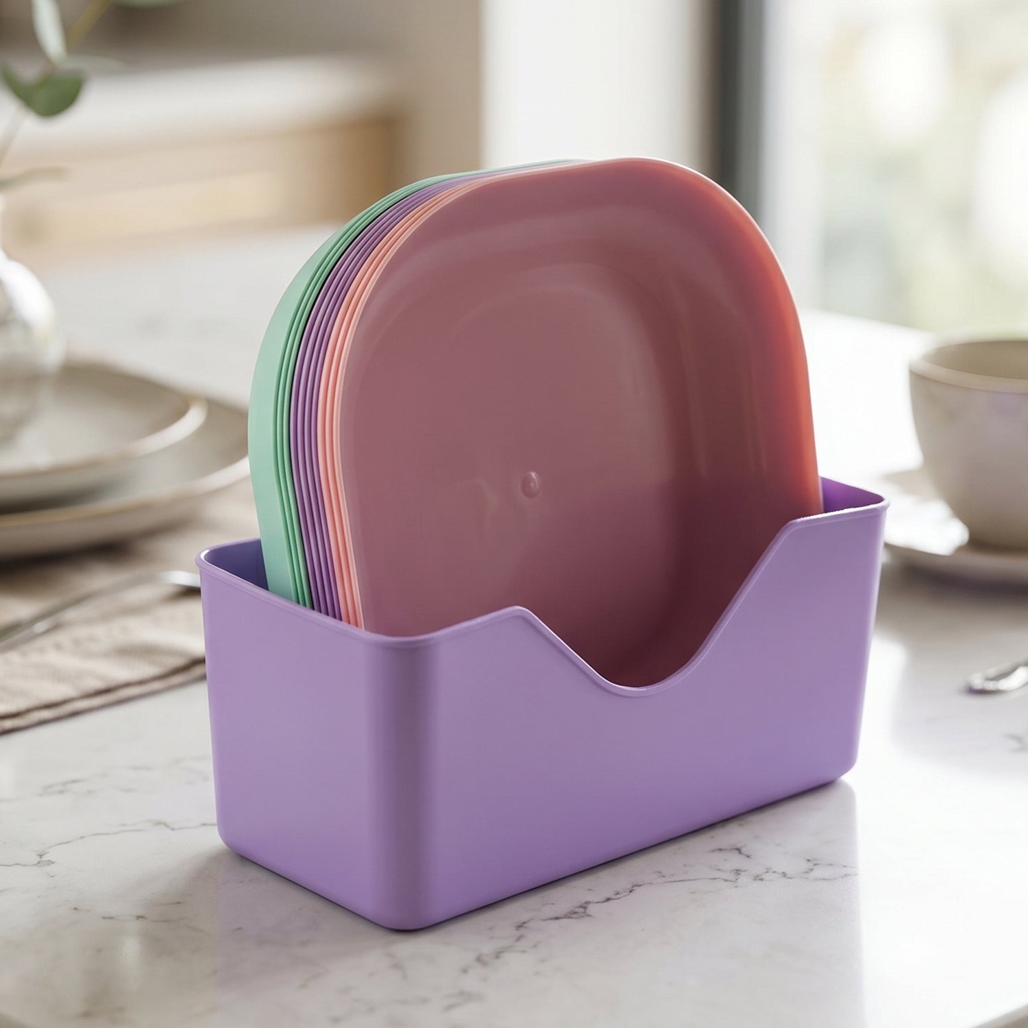 11 in 1 Multipurpose Plastic Snack Serving Tray Plates  (1 Set)