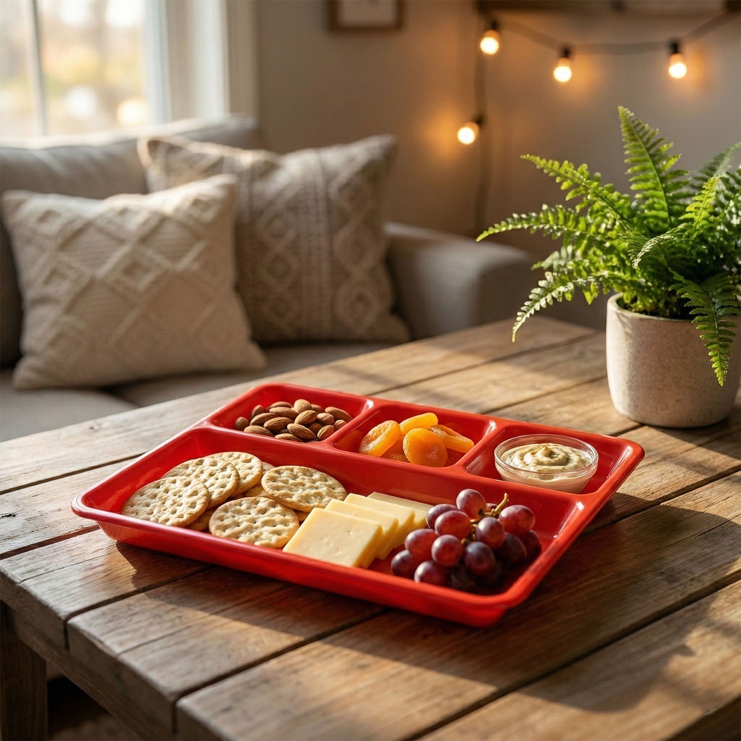 32 × 25 Cm Multipurpose Compartment Serving Tray (1 Pc)