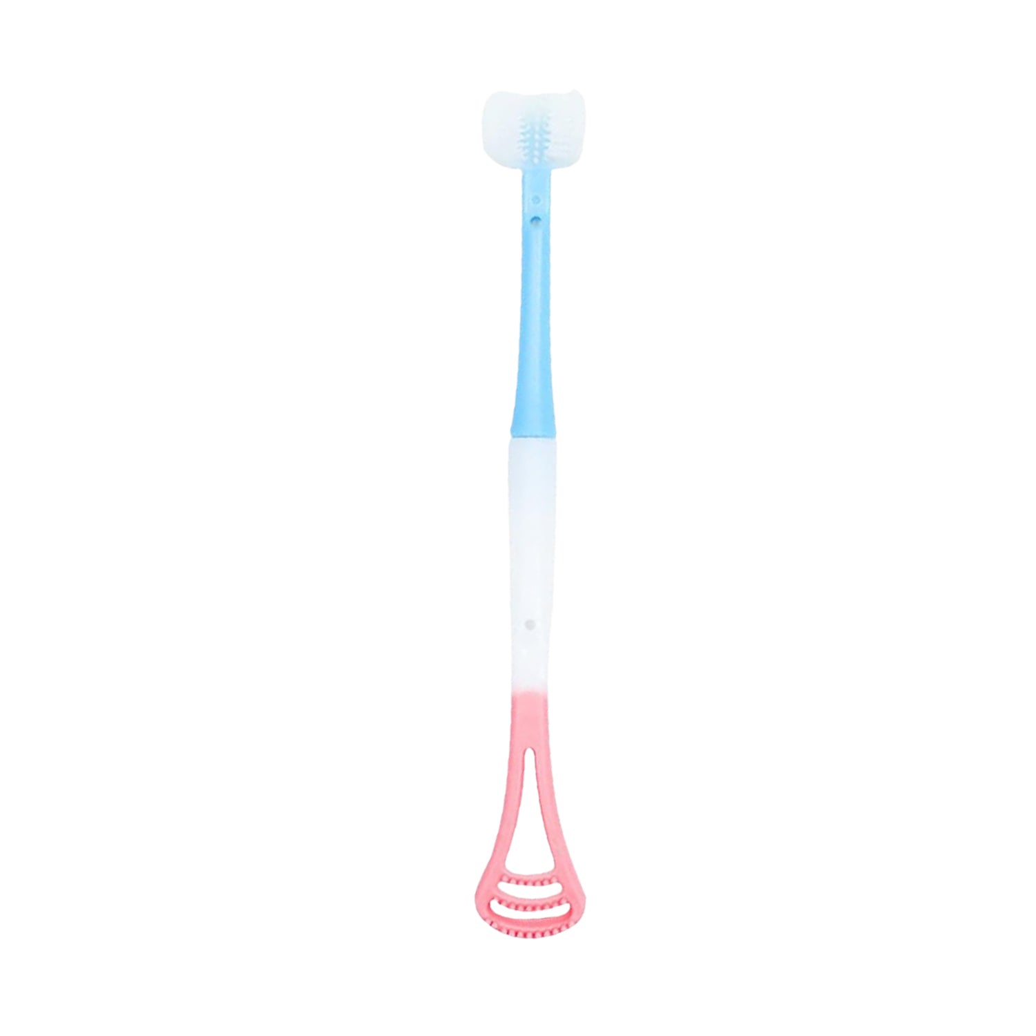 2-in-1 Baby Tongue Cleaner and Oral Massager Stick with Soft Silicone Brush Head