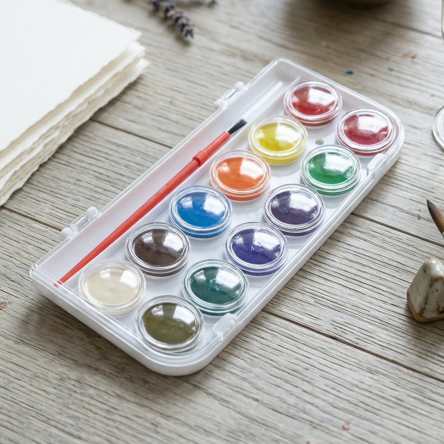 12 Shade Compact Watercolour Paint Set 1 Set