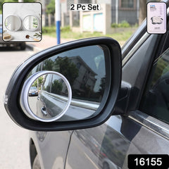 2-in-1 HD Convex Blind Spot Mirror (Set of 2) – 360° Wide Angle Frameless Rear View Mirror for Safe Driving & Easy Parking