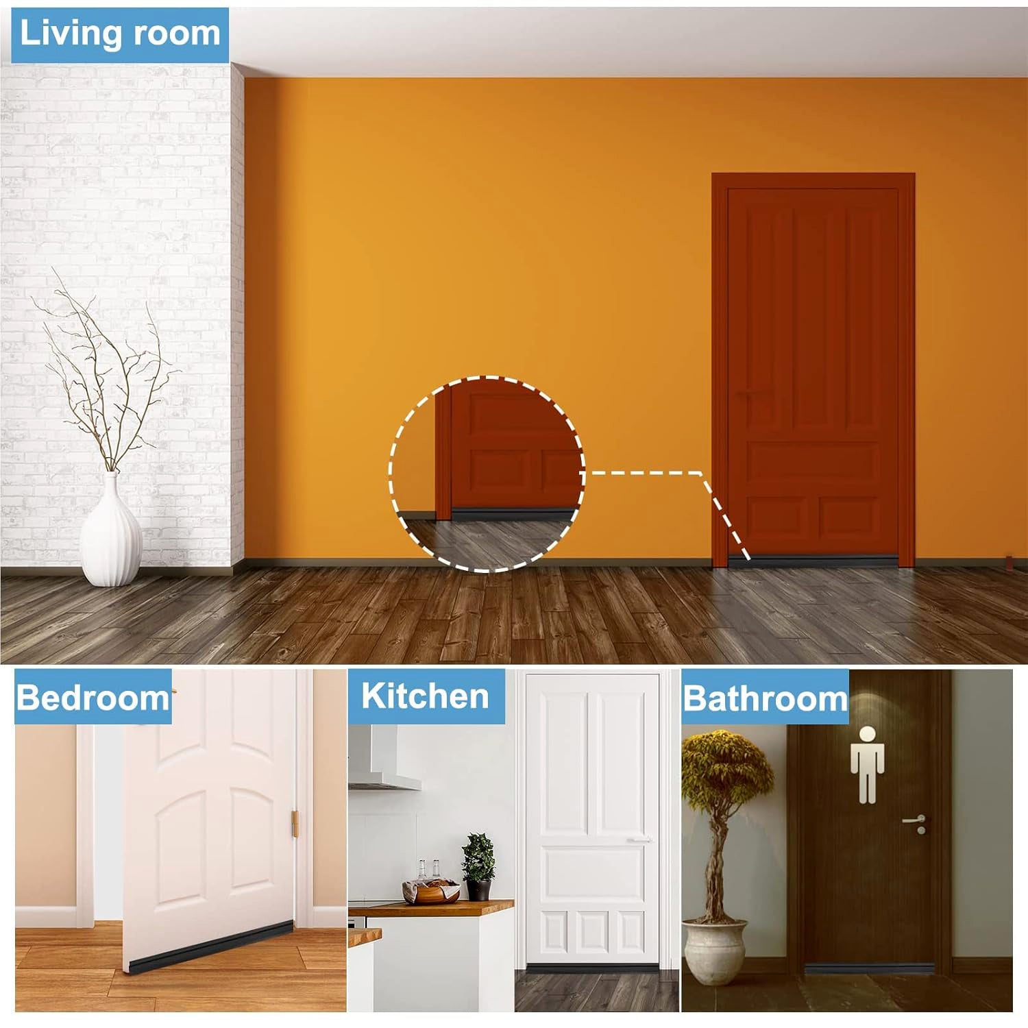 1 Meter Self-Adhesive Silicone Door Bottom Seal Strip (1 Mtr / 1 Pc)