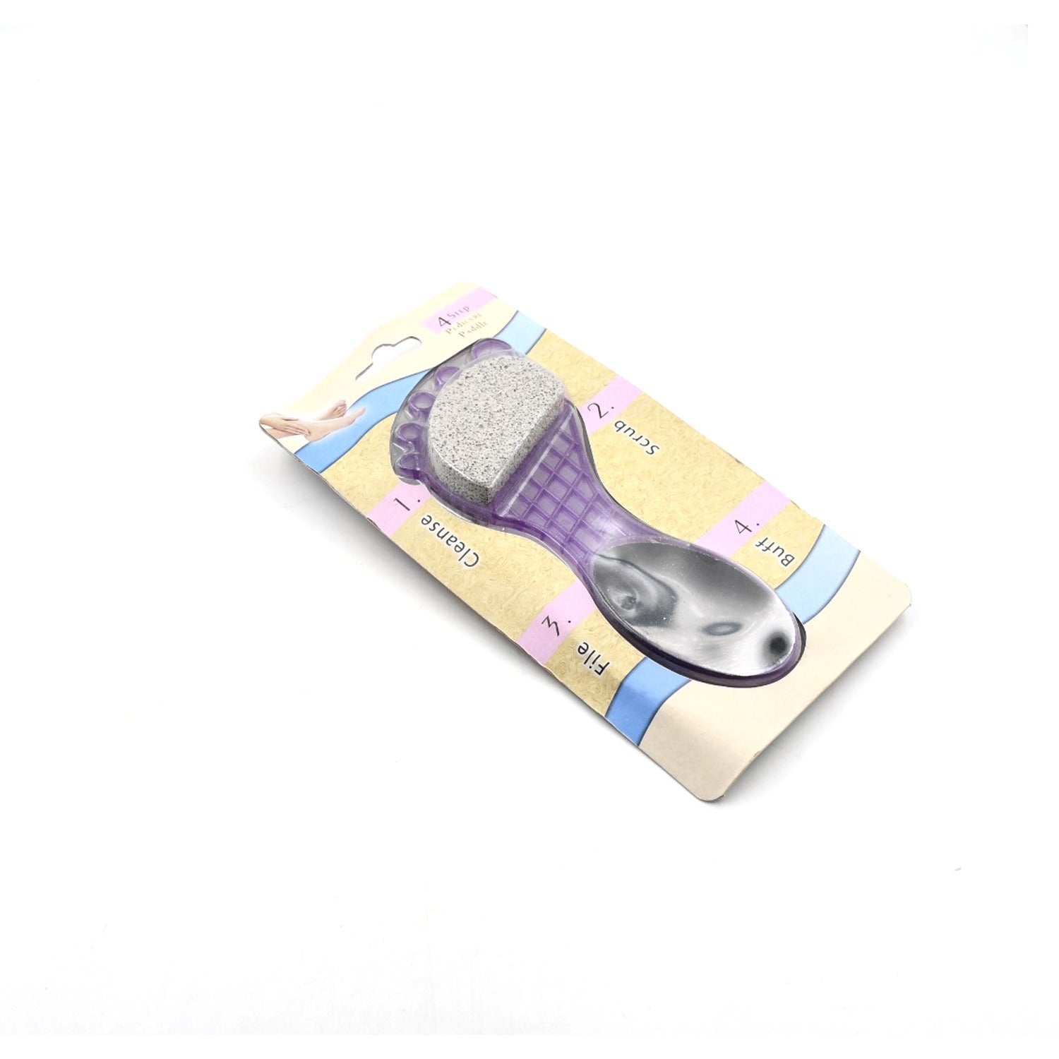 4 in 1 Pedicure Tool – Pumice, Brush, Scrubber & File for Soft Feet