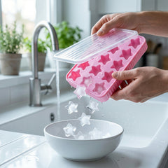 18 Grid Star Shape Ice Cube Tray with Lid (1 Pc)