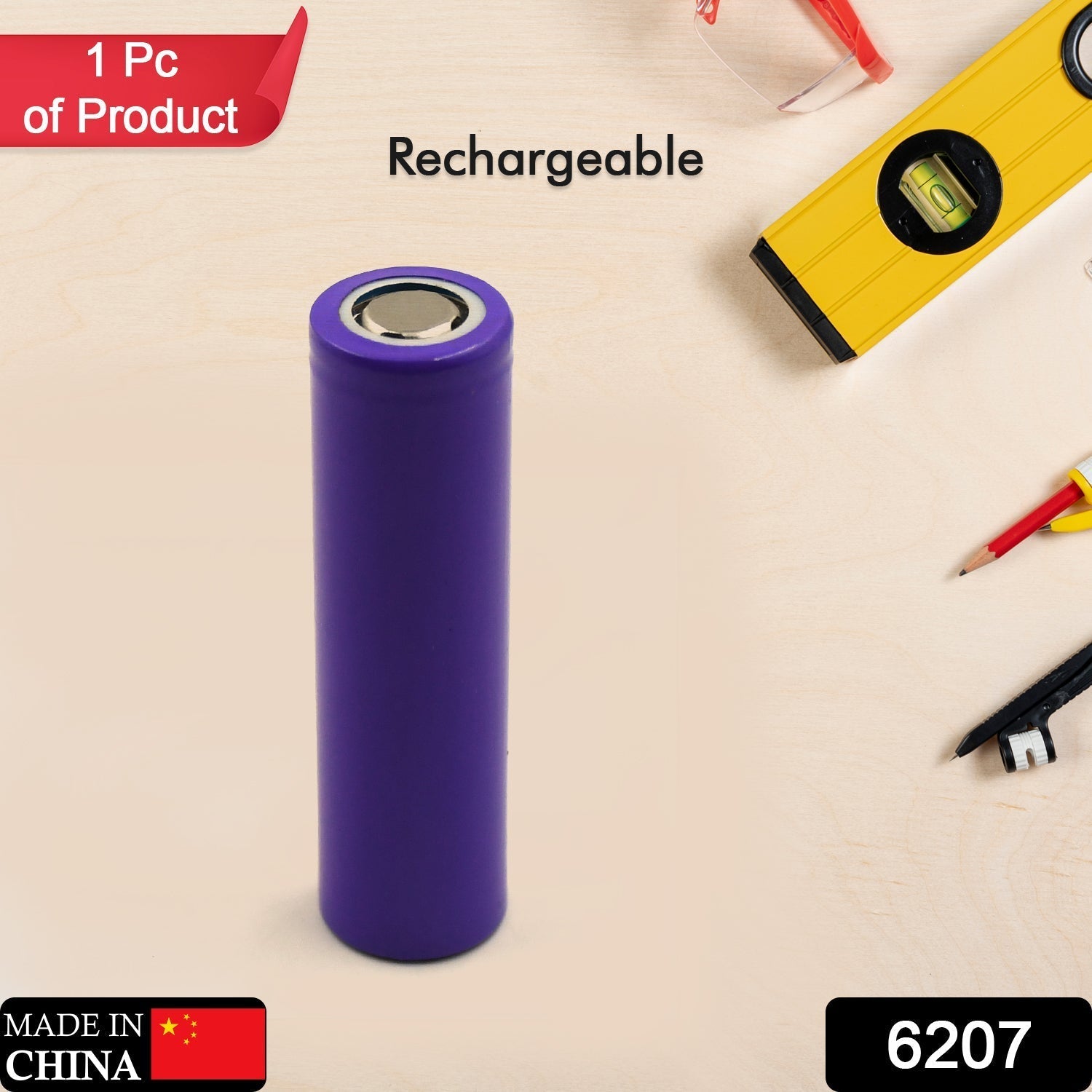 3.7V 1200mAh Rechargeable Battery – High-Capacity Lithium Cell (1 Pc)