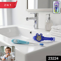 2 in 1 Kids Toothbrush with Cartoon Watch Toy (2 Pc Set)